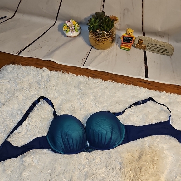 Cacique Other - Teal & Navy Blue Bra Full Coverage Underwire Everyday Lingerie ,SZ 40B‎